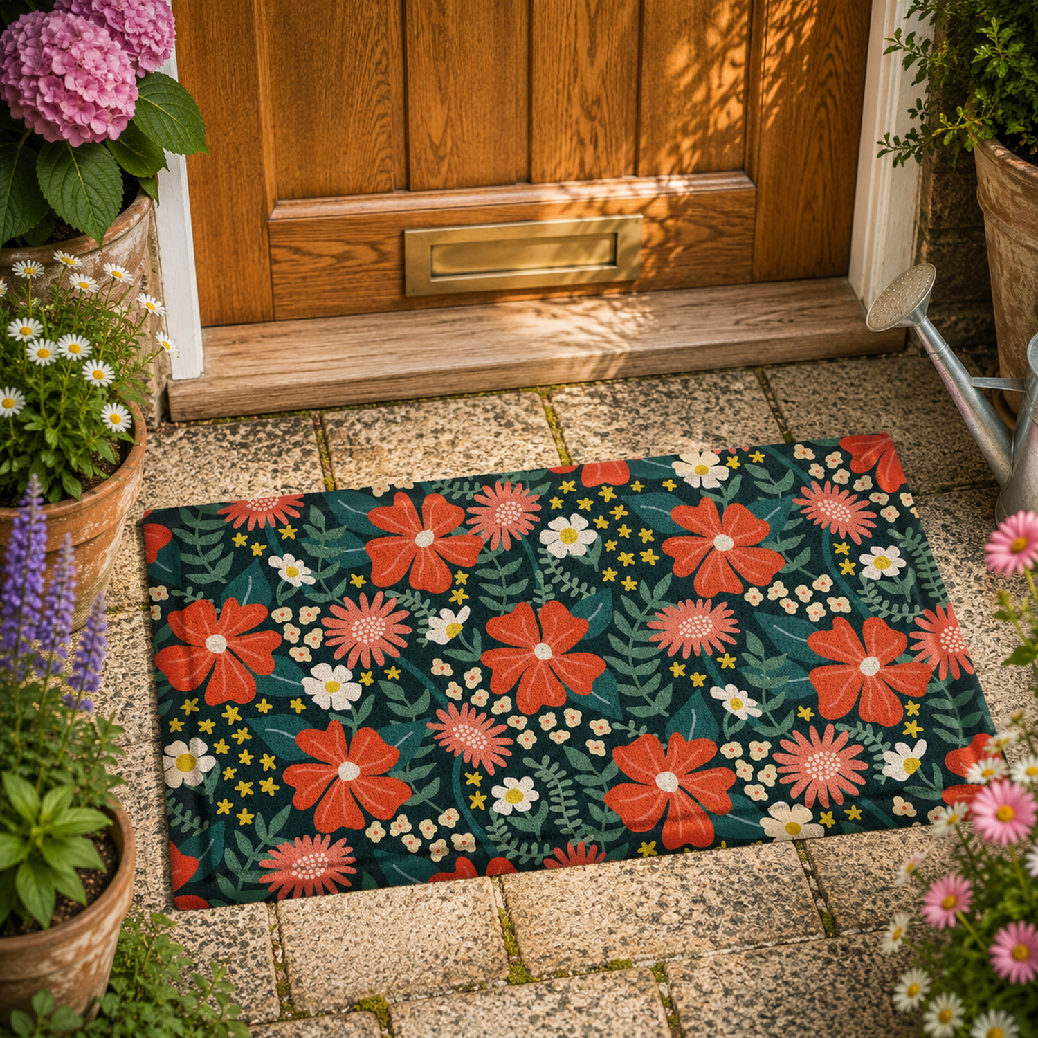 Dørmåtte 'Garden Floral Retro Autumn' (70 x 40 cm)